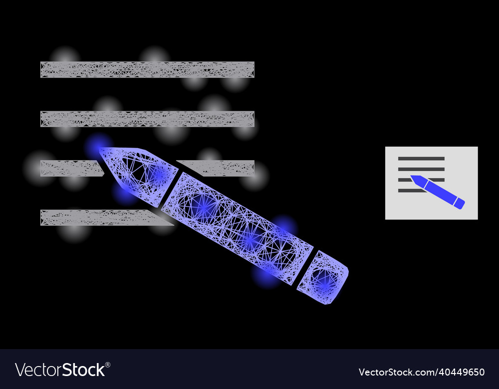 Shiny irregular mesh edit text with lightspots vector image Shiny irregular mesh edit text with lightspots
