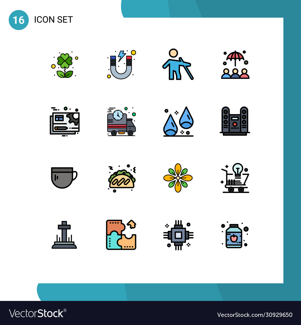 Stock icon pack 16 line signs and symbols