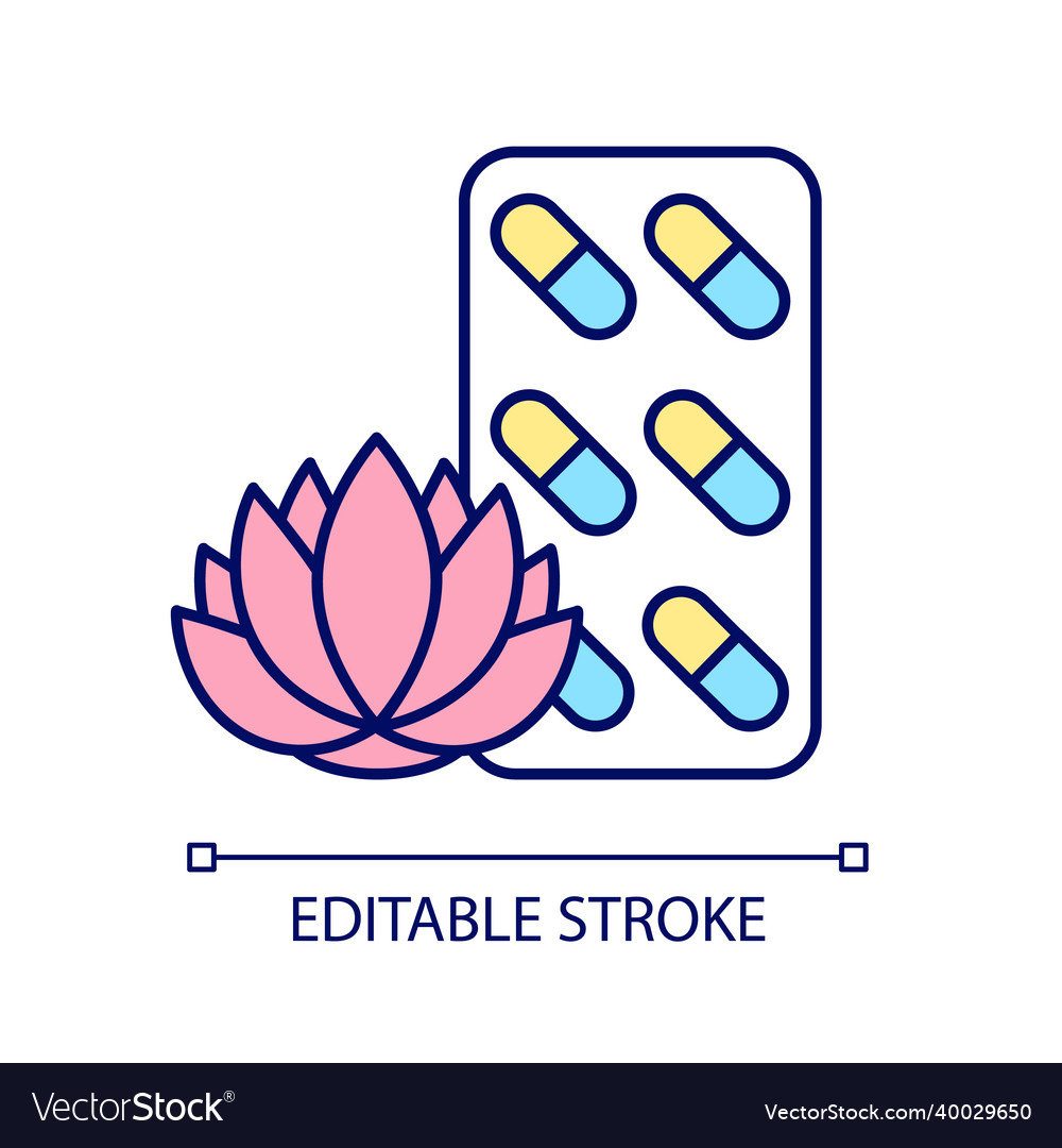 Tranquilizing supplements rgb color icon Vector Image Tranquilizing supplements rgb color icon