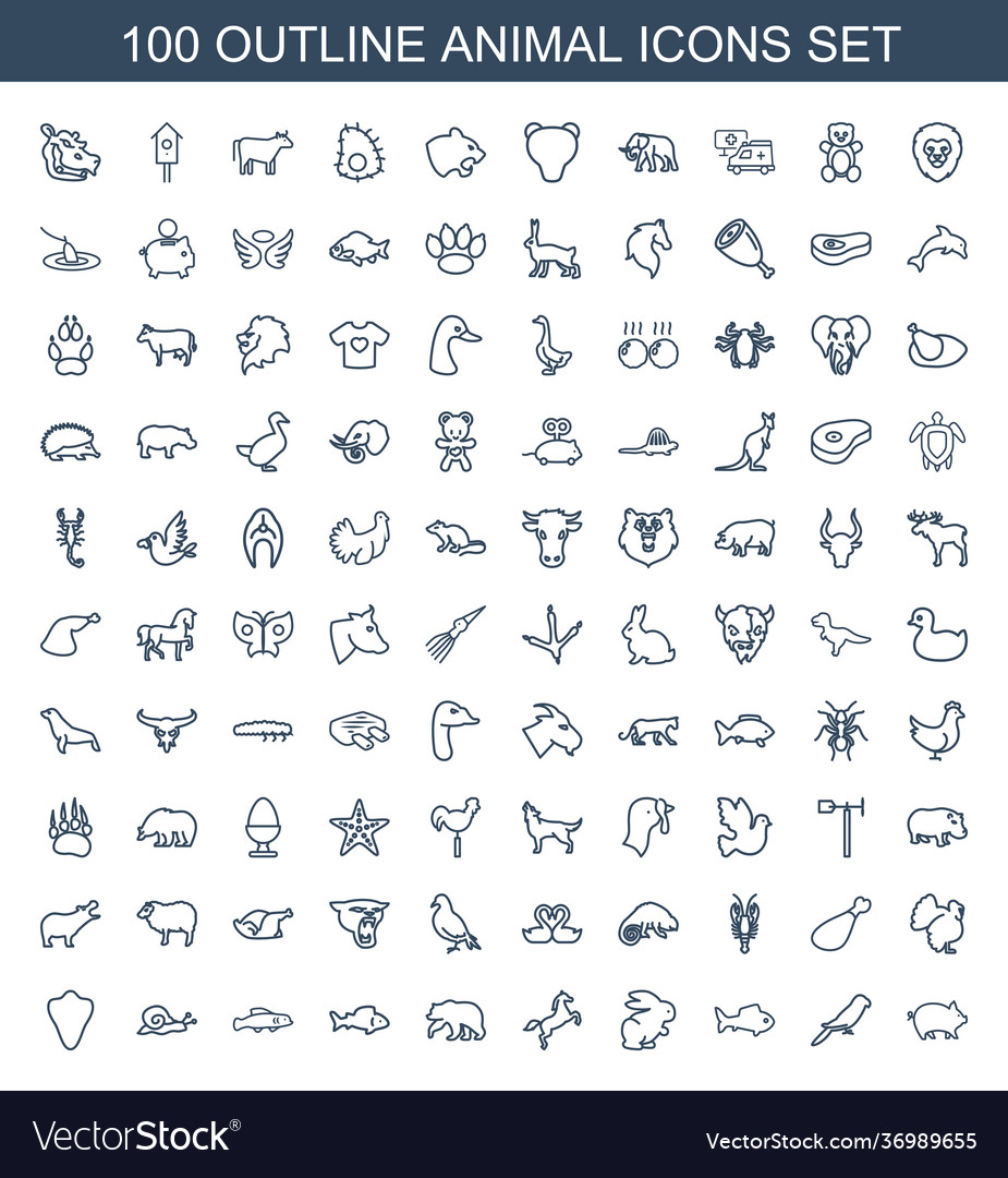 100 animal icons