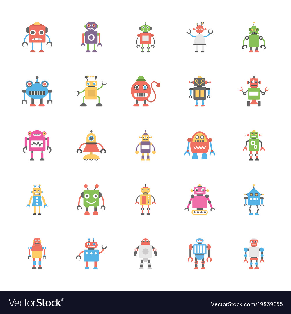 A pack of robotics flat icons