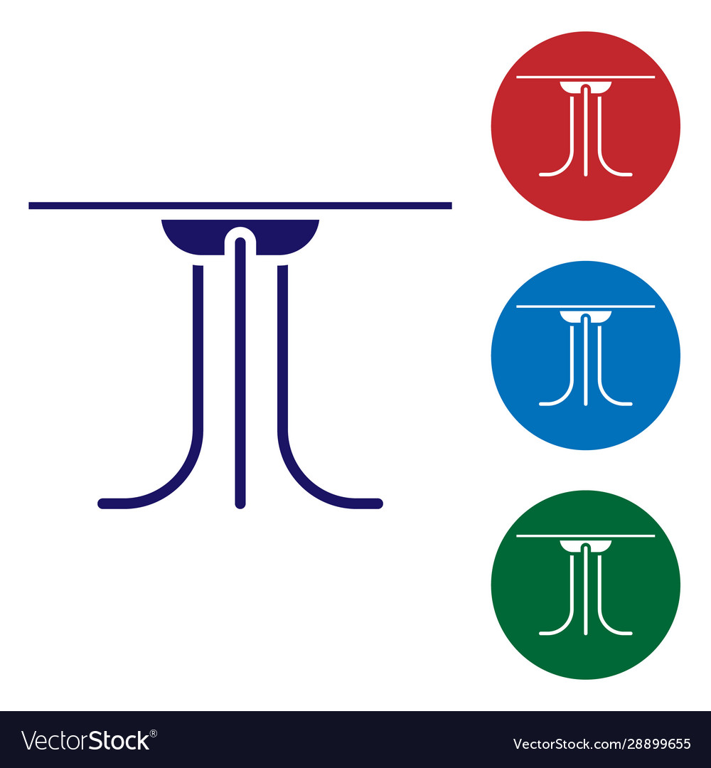 Blue round table icon isolated on white background Vector Image Blue round table icon isolated on white background
