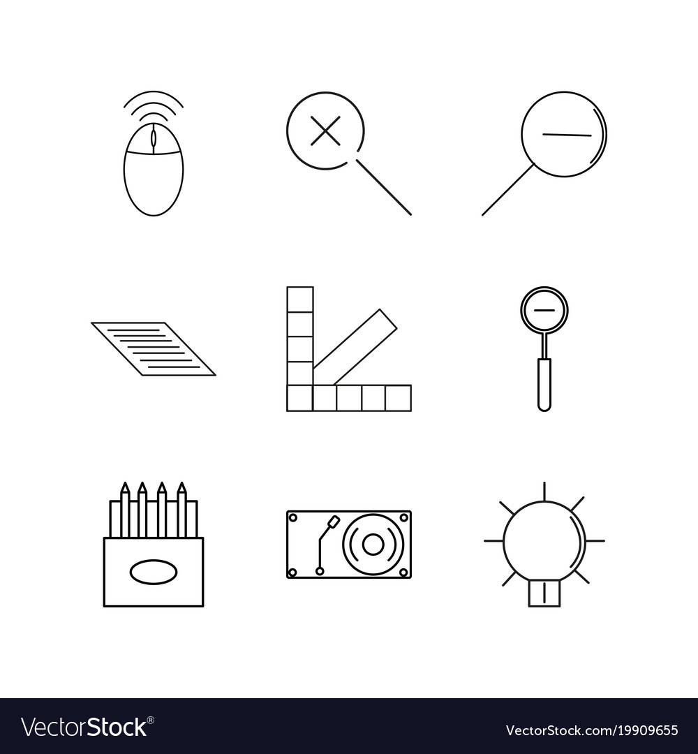 Design elements linear icon set simple outline
