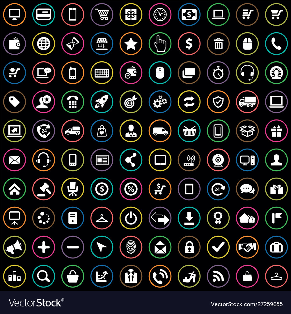 E-commerce 100 icons universal set for web and ui