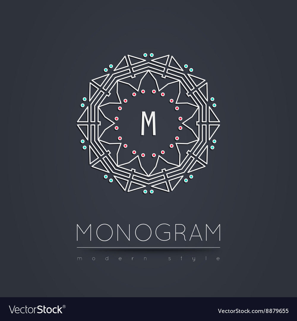 Elegant linear abstract monogram logo design