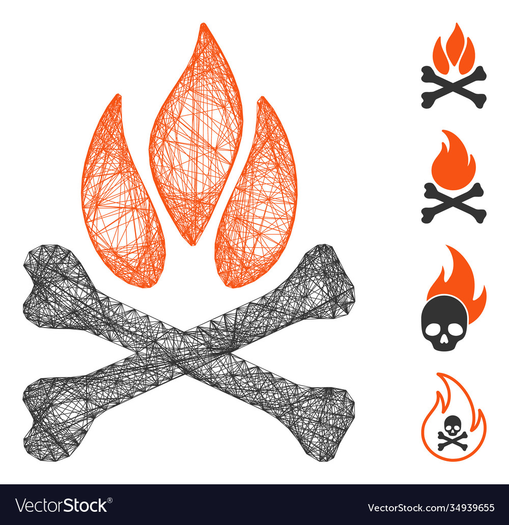 Linear bones campfire mesh