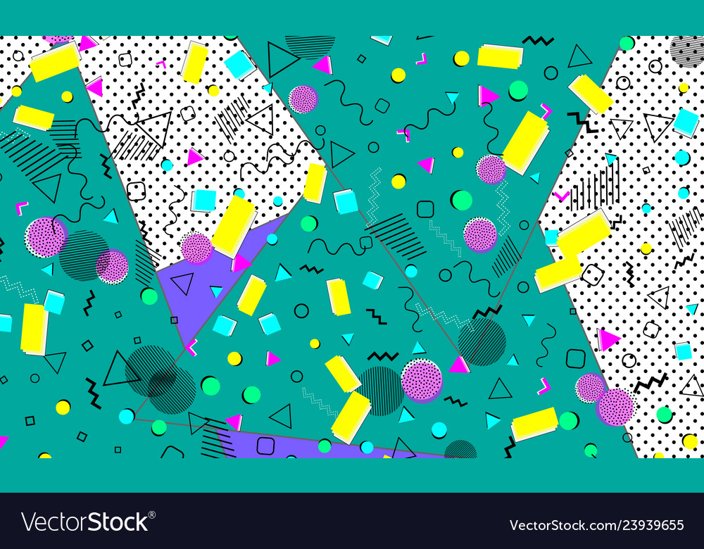 Pop art color background memphis pattern