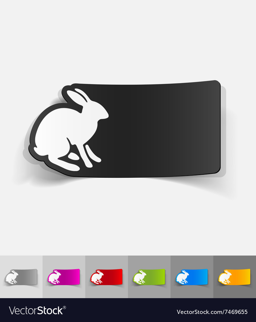 Realistic design element hare