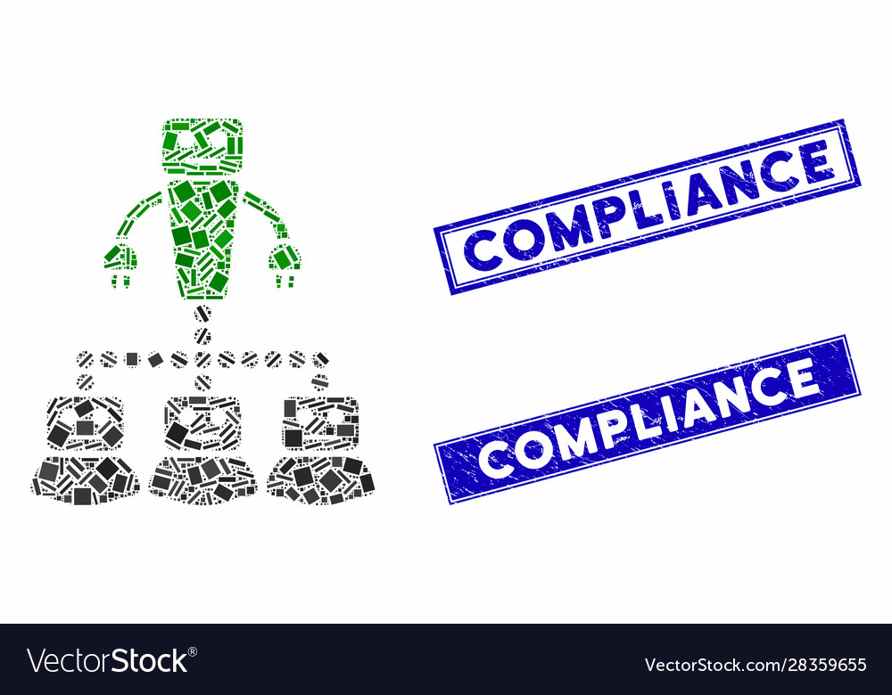Robot manager mosaic and distress rectangle vector image Robot manager mosaic and distress rectangle