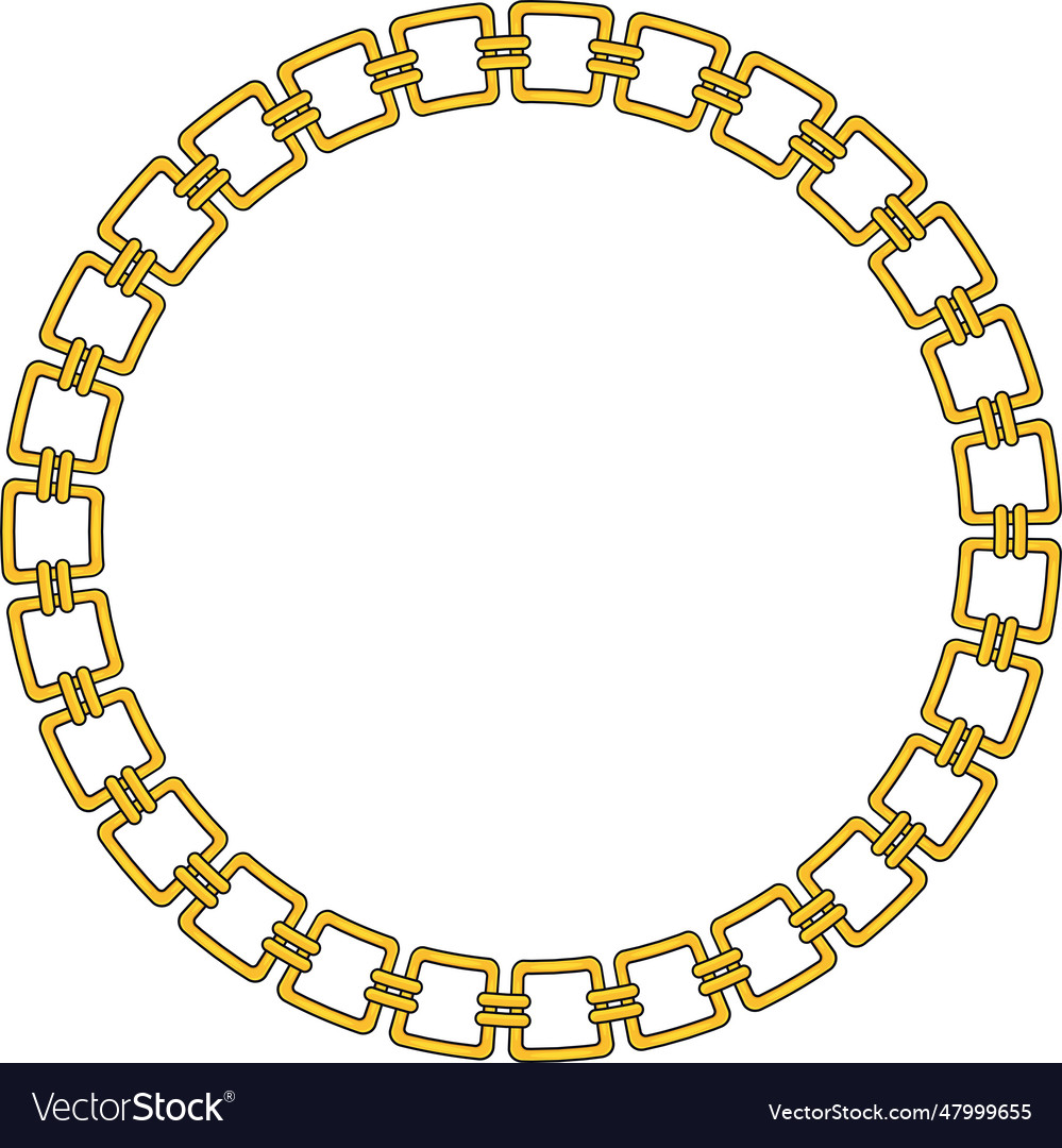 Round chain frame circle chains border boho vector image Round chain frame circle chains border boho