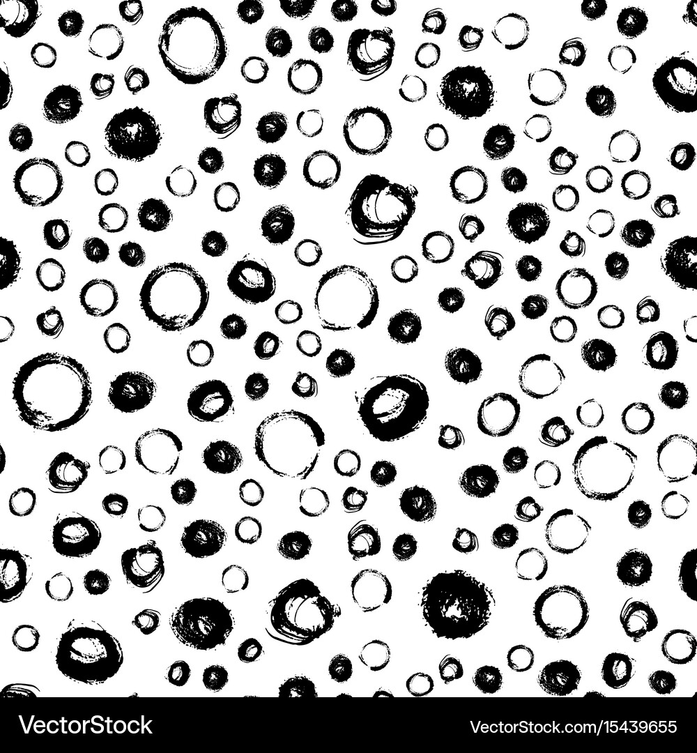 Seamless pattern with brush circles Royalty Free Vector