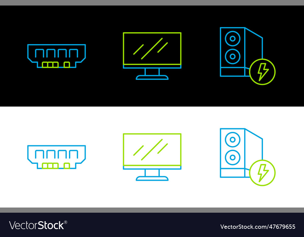 Set line case of computer ram random access vector image Set line case of computer ram random access