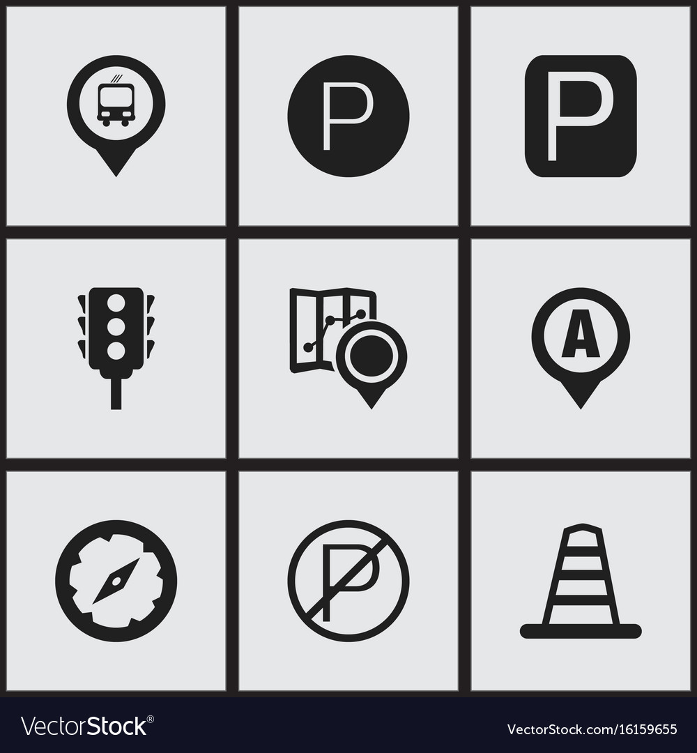 Set of 9 editable direction icons includes