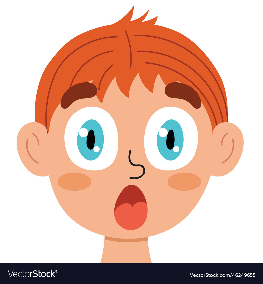 Surprised Or Scared Face Cartoon Stock Illustration - Download