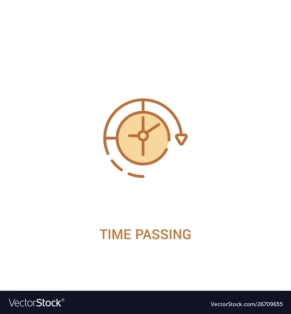 Time passing concept 2 colored icon simple line