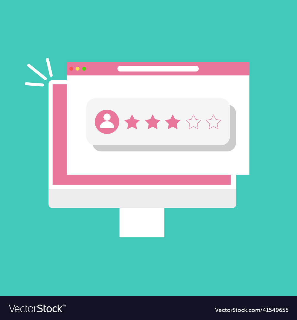 Website evaluation on the internet computer vector image Website evaluation on the internet computer