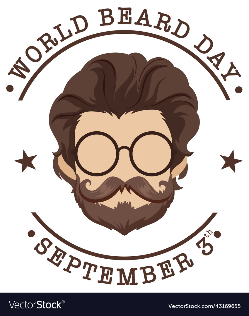 World beard day september 3 banner Royalty Free Vector Image