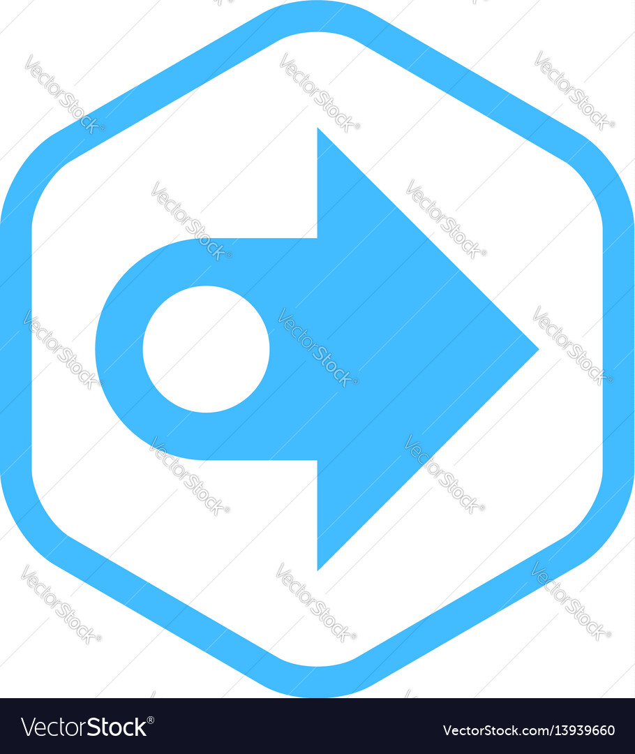 Arrow sign linear hexagon icon Royalty Free Vector Image