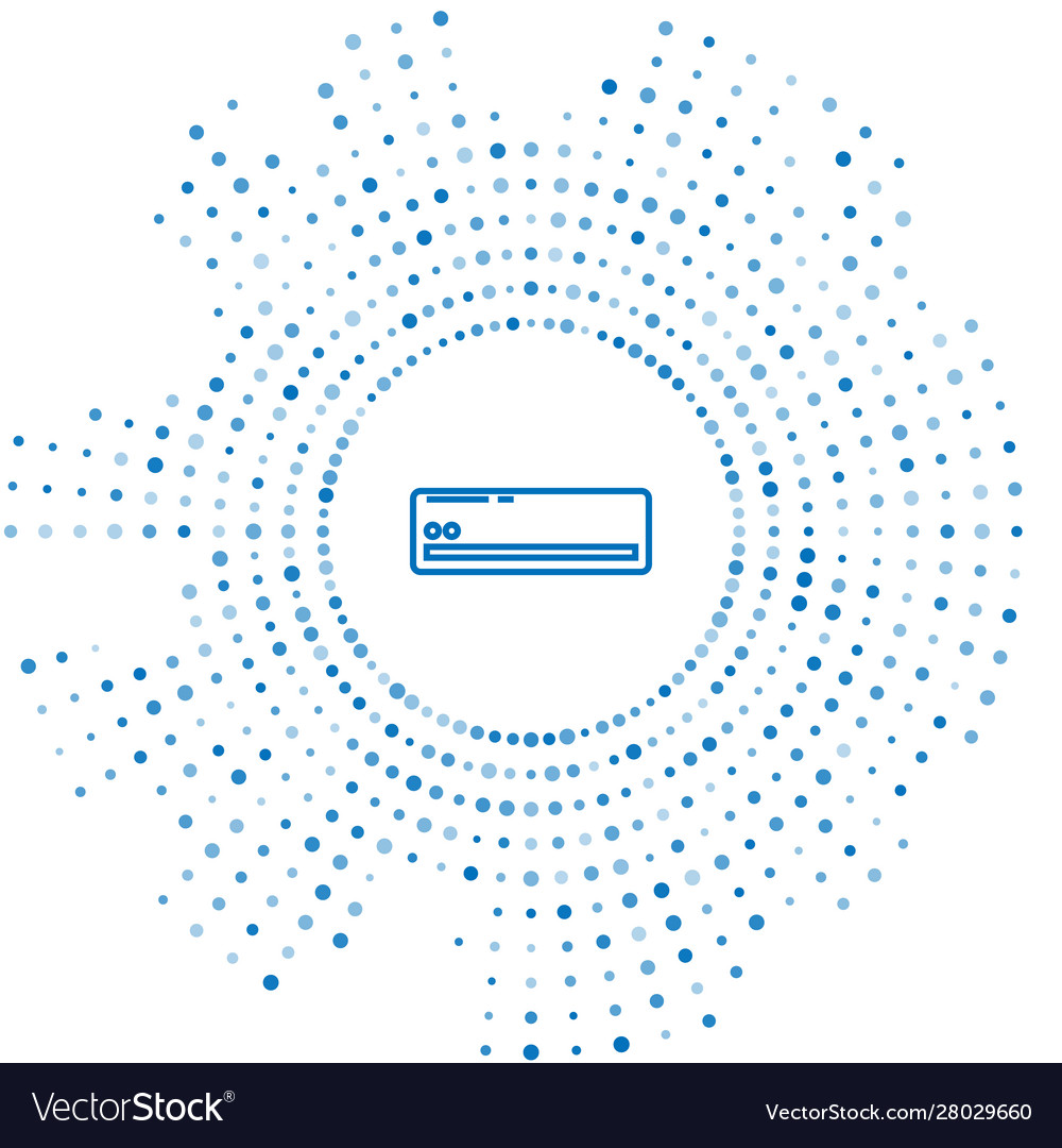 Blue line air conditioner icon isolated on white