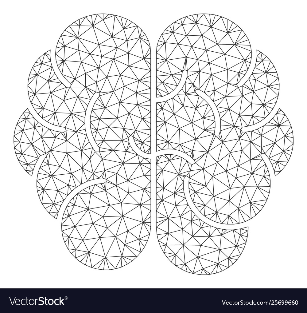 Brain polygonal frame mesh vector image Brain polygonal frame mesh