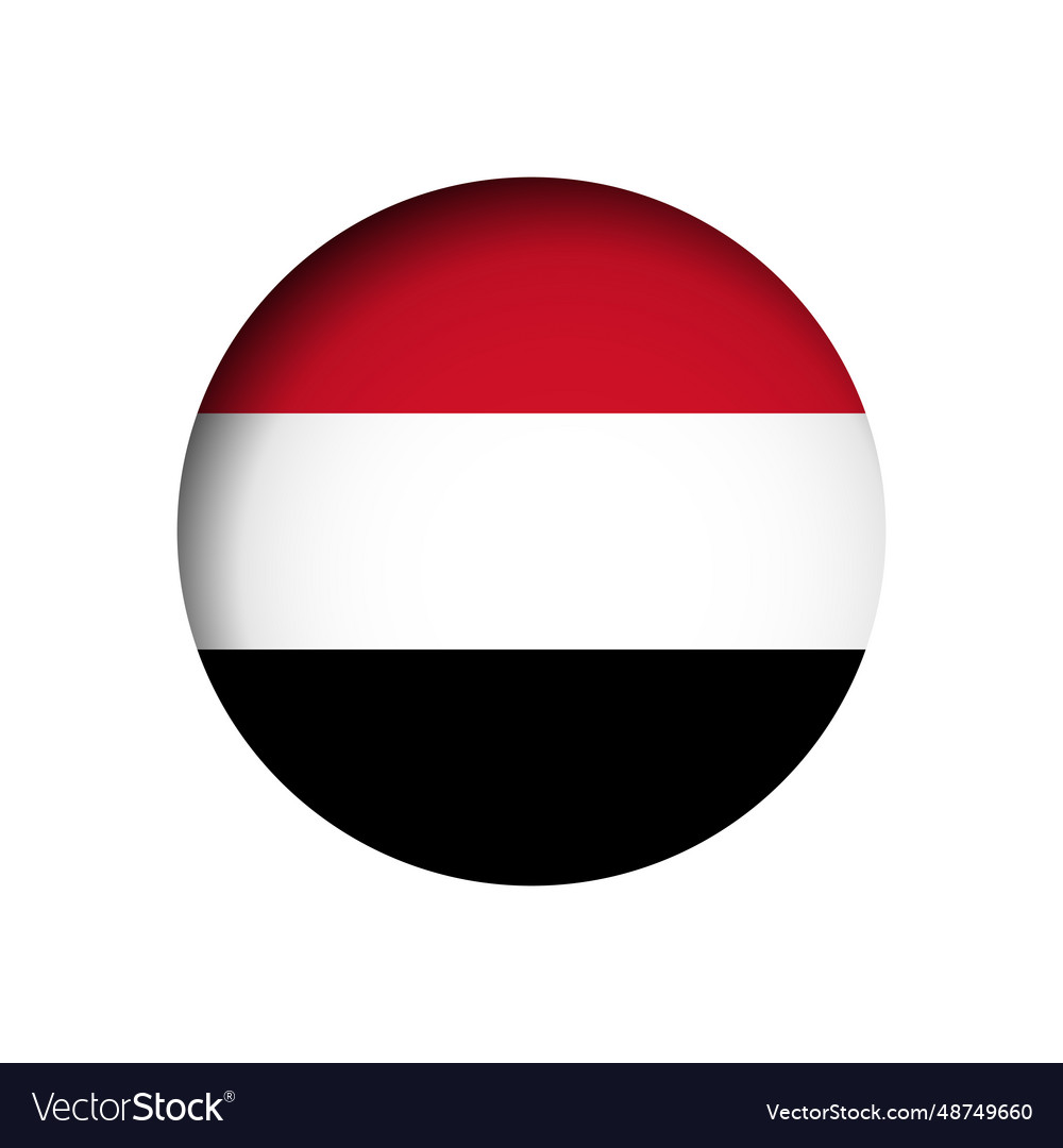 Circle Flag Of Yemen Royalty Free Vector Image