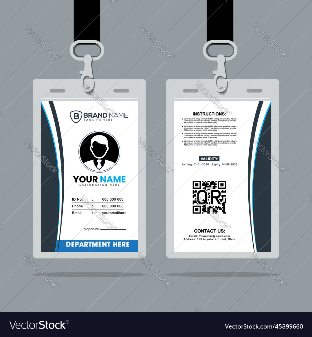 Clean and simple id card design template