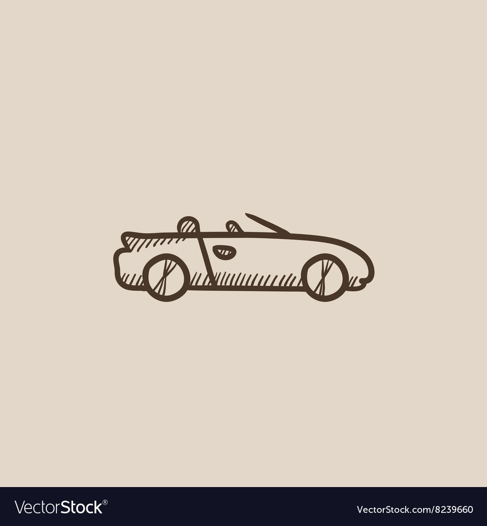 Convertible car sketch icon