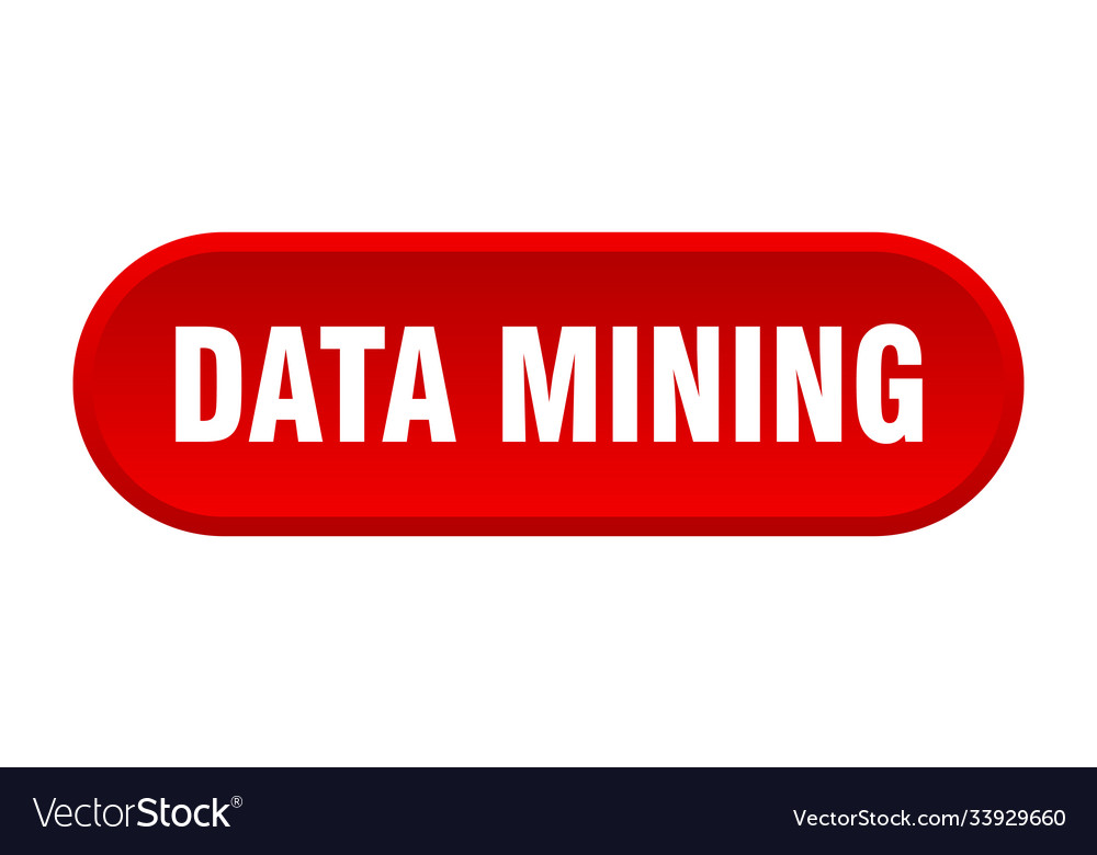 Data mining button rounded sign on white