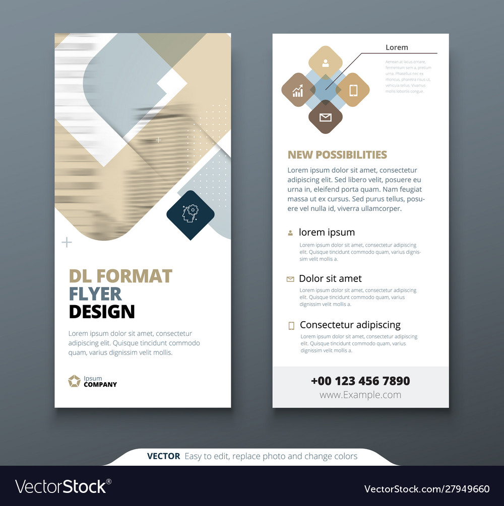 Dl Flyer Design Biege Template Flyer Banner Vector Image