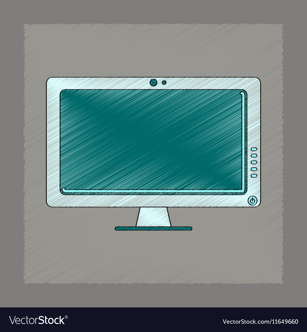 Flat shading style icon computer monitor