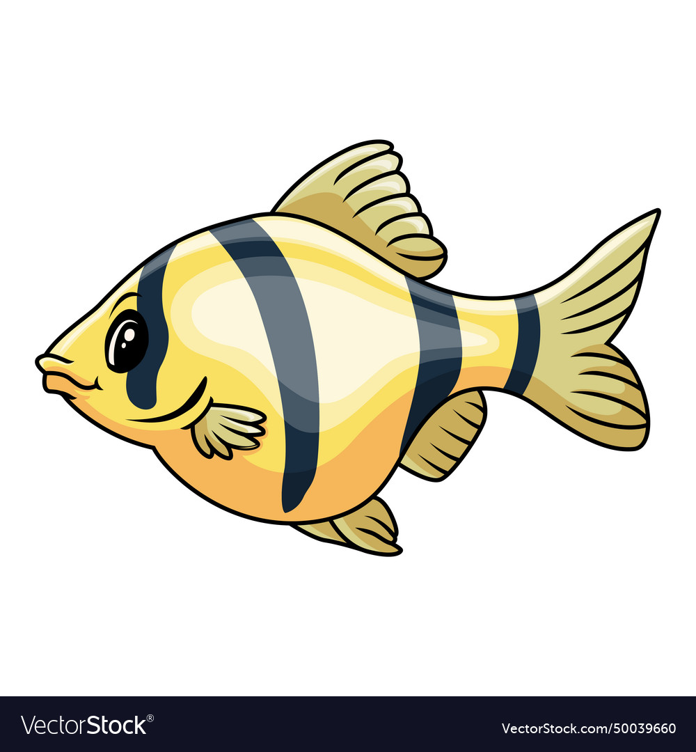 Funny cute tiger fish cartoon