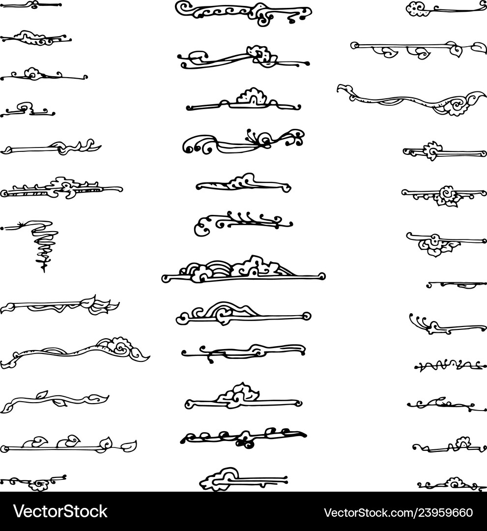 Hand-Drawn Decorative Elements Royalty Free Vector Image
