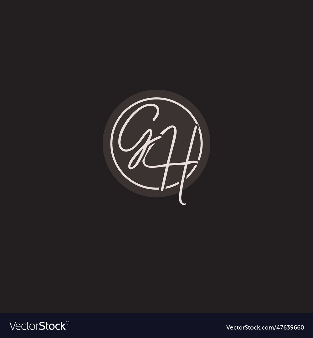 Initials gh logo monogram with simple circle line Vector Image