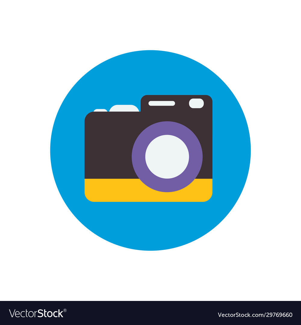 Isolated camera device flat block style icon