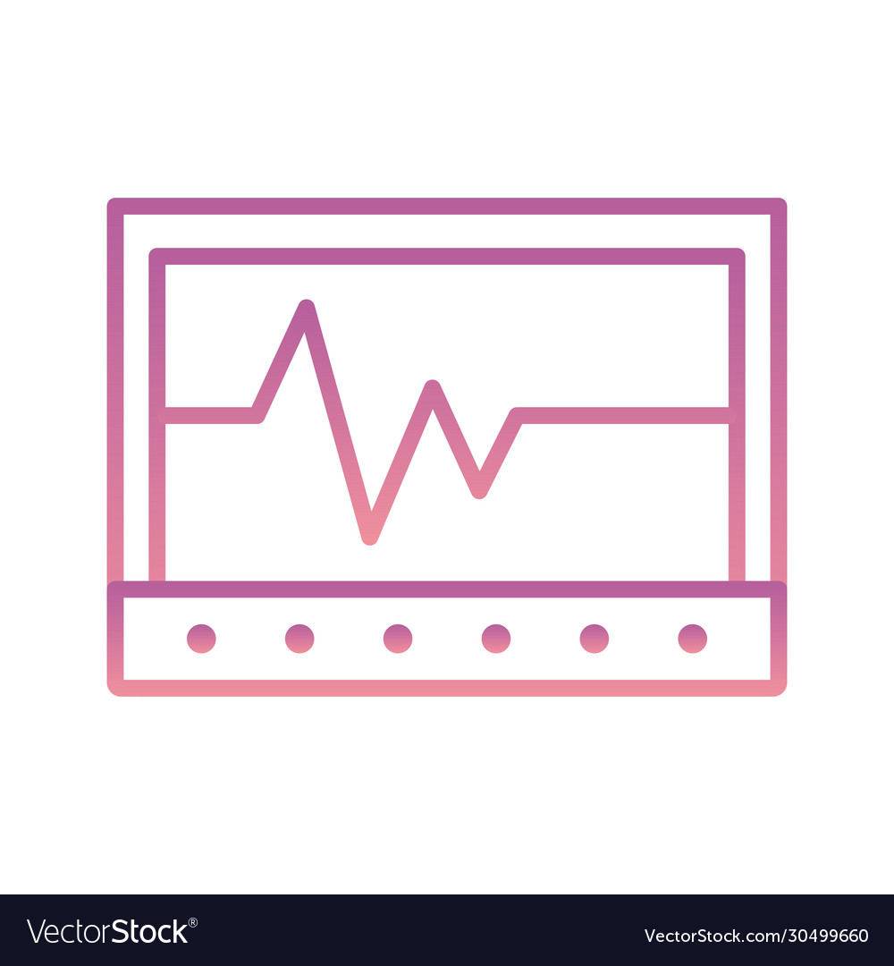 Isolated heart pulse inside tablet gradient style