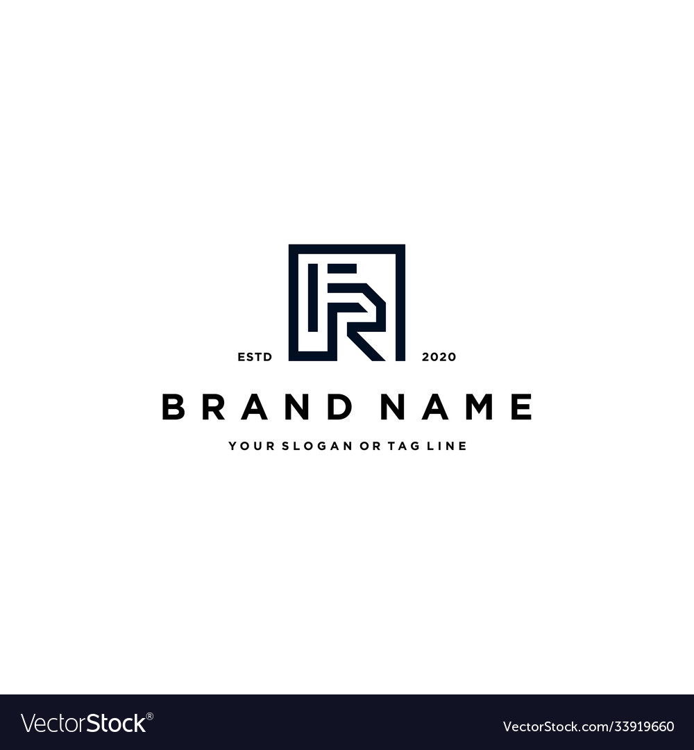 Letter fr logo design template Royalty Free Vector Image