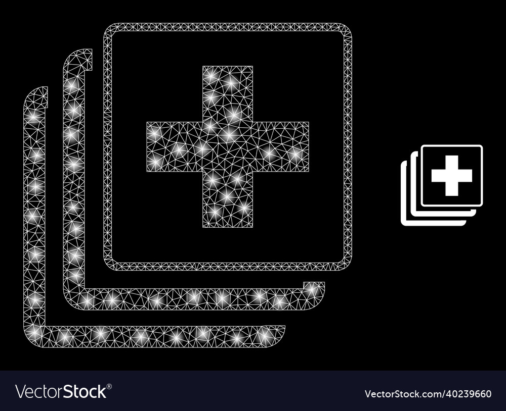 Mesh net medical data with shiny network vector image Mesh net medical data with shiny network