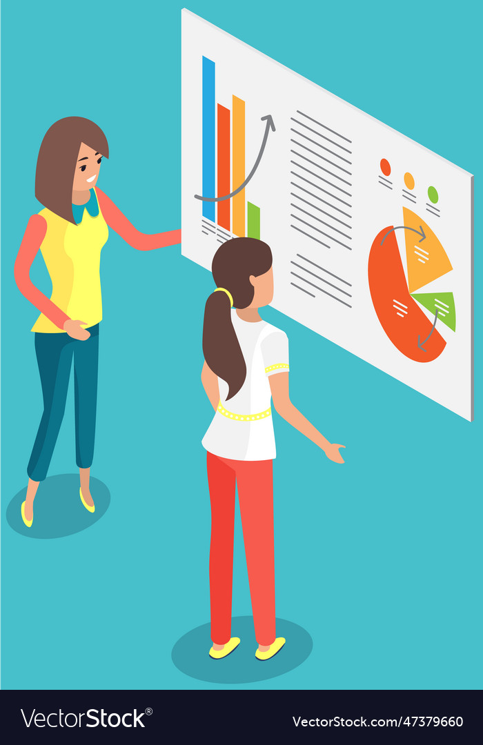 Project management and financial report data vector image Project management and financial report data