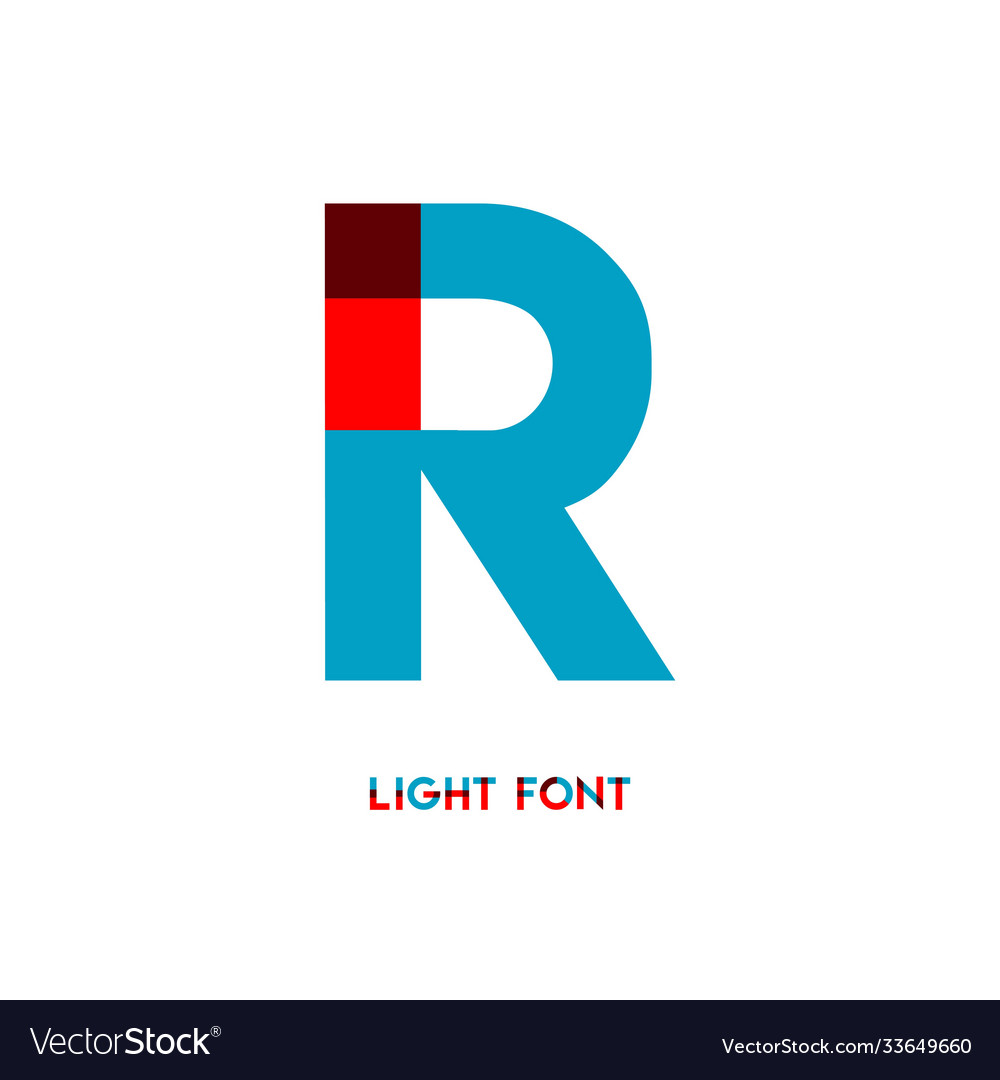 R light font template design