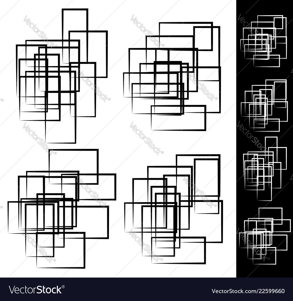 Random scattered rectangular rectangle element set