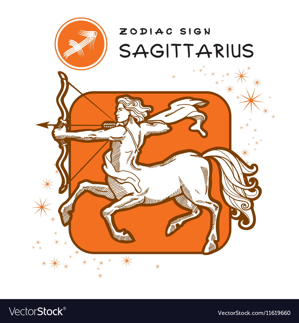 Sagittarius astrology sign Royalty Free Vector Image