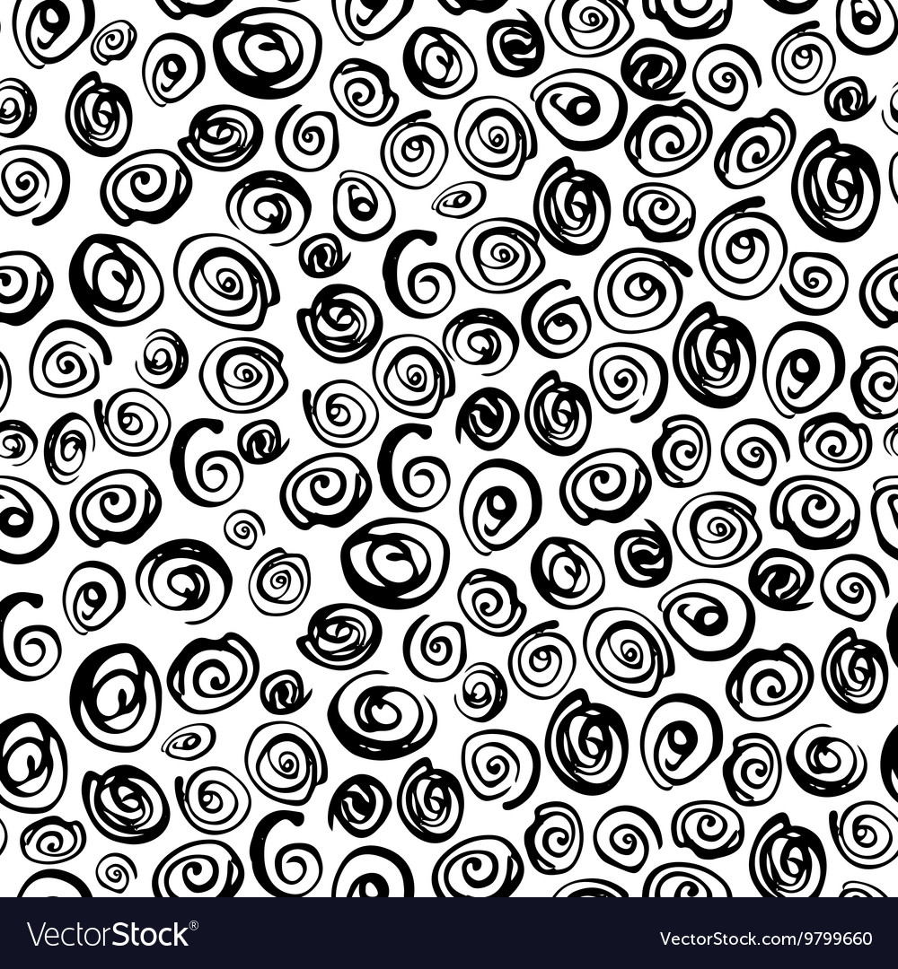 Seamless monochrome pattern with squiggles