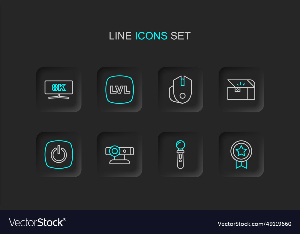 Set line game rating with medal vr controller vector image Set line game rating with medal vr controller