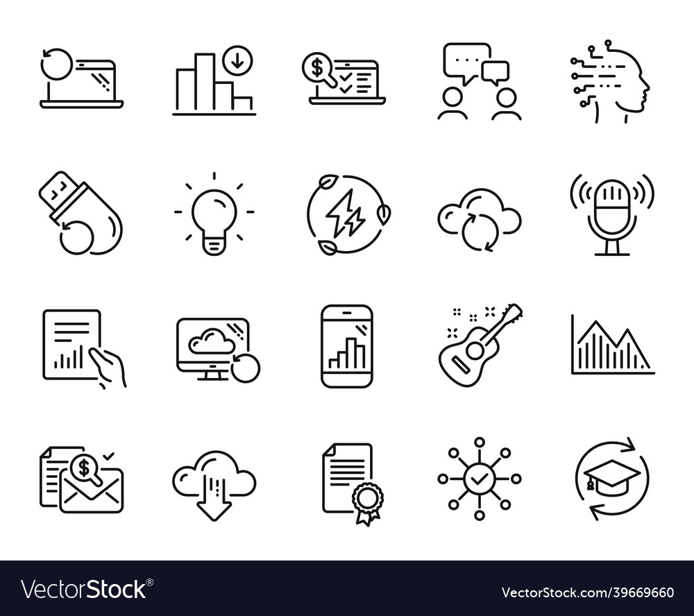 Set of microphone document and continuing vector image Set of microphone document and continuing