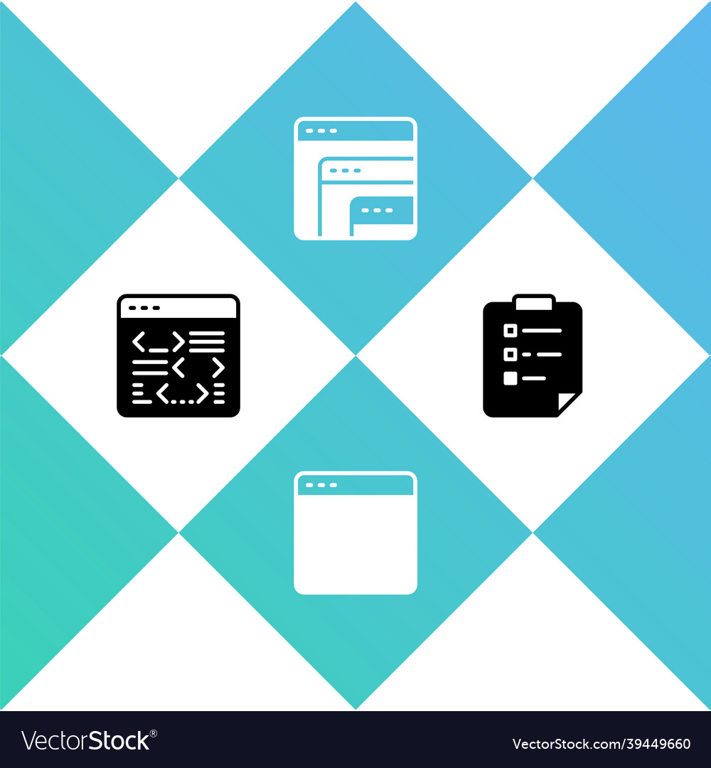 Set software browser window and clipboard vector image Set software browser window and clipboard