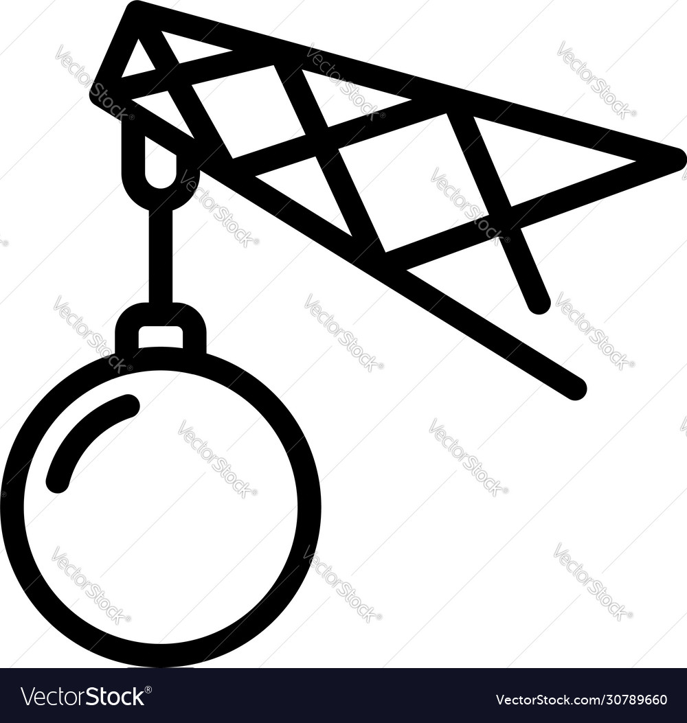 Steel Wrecking Ball Icon Outline Style Royalty Free Vector