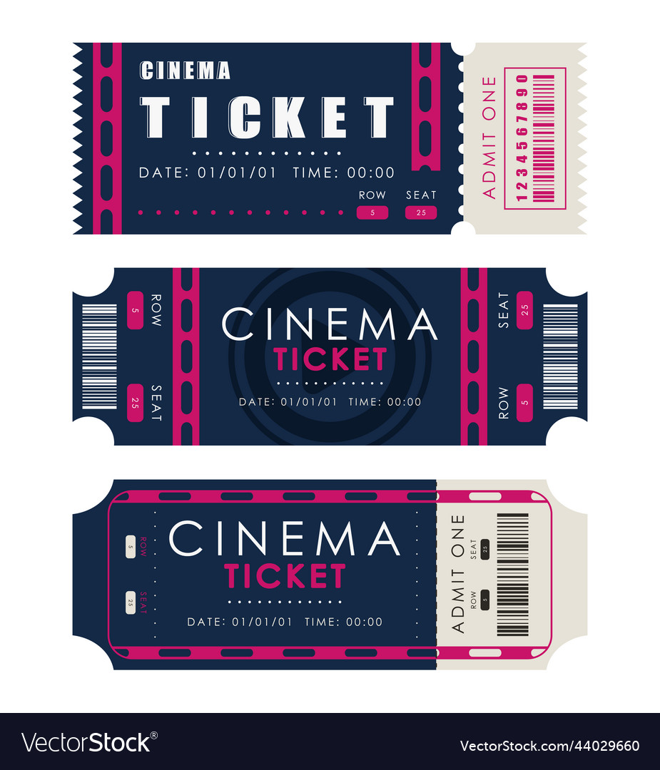 Ticket set pass card design isolated