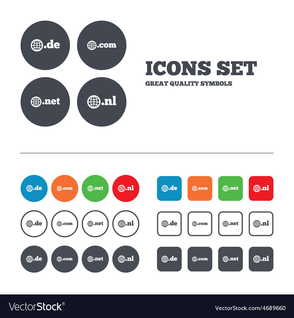 Top-level domains signs de com net and nl