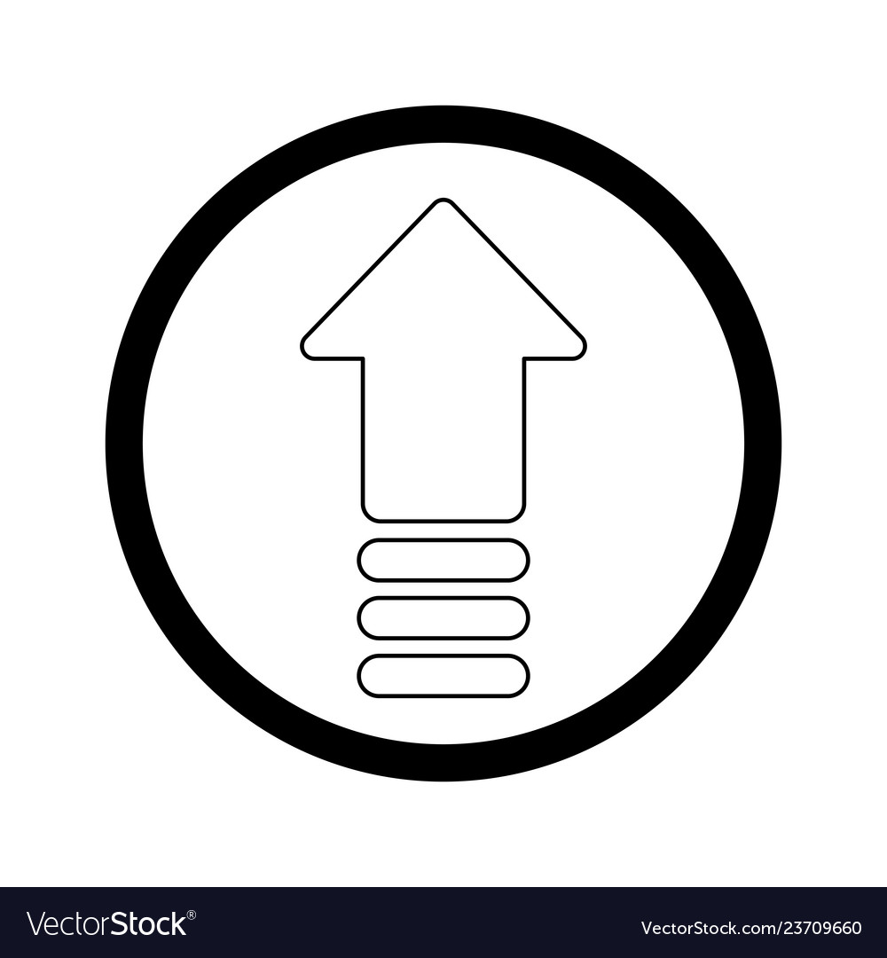 Upload arrow up button black and white