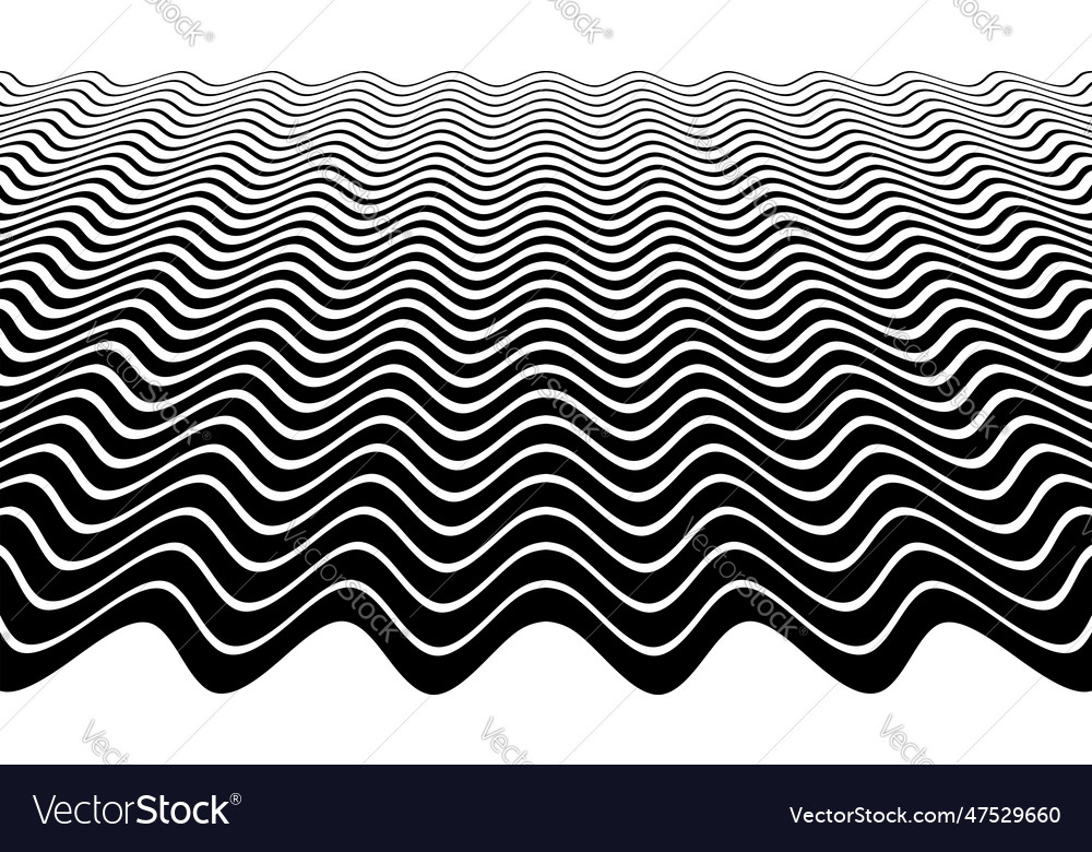 Wavy lines halftone pattern vector image Wavy lines halftone pattern